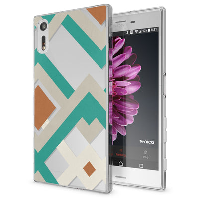 NALIA Handyhülle kompatibel mit Sony Xperia XZ, Slim Silikon Motiv Case Phone Cover Crystal Schutzhülle Dünn Durchsichtig, Etui Handy-Tasche Transparent Backcover Bumper Retro Lines NALIA Protective Hülle