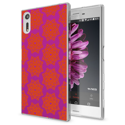 NALIA Handyhülle kompatibel mit Sony Xperia XZ, Slim Silikon Motiv Case Phone Cover Crystal Schutzhülle Dünn Durchsichtig, Etui Handy-Tasche Transparent Backcover Bumper Retro Lines NALIA Protective Hülle