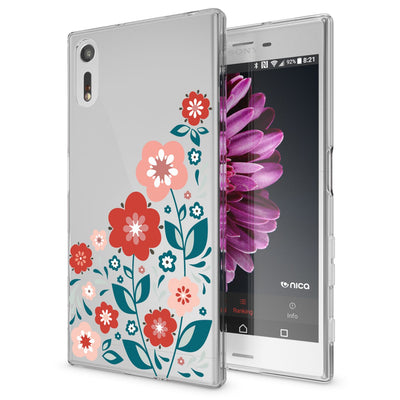 NALIA Handyhülle kompatibel mit Sony Xperia XZ, Slim Silikon Motiv Case Phone Cover Crystal Schutzhülle Dünn Durchsichtig, Etui Handy-Tasche Transparent Backcover Bumper Retro Lines NALIA Protective Hülle
