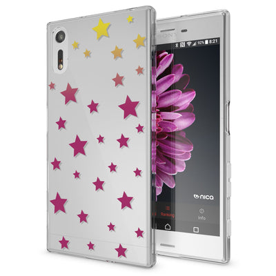 NALIA Handyhülle kompatibel mit Sony Xperia XZ, Slim Silikon Motiv Case Phone Cover Crystal Schutzhülle Dünn Durchsichtig, Etui Handy-Tasche Transparent Backcover Bumper Retro Lines NALIA Protective Hülle