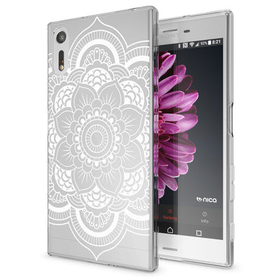 NALIA Handyhülle kompatibel mit Sony Xperia XZ, Slim Silikon Motiv Case Phone Cover Crystal Schutzhülle Dünn Durchsichtig, Etui Handy-Tasche Transparent Backcover Bumper Pattern Flowers NALIA Protective Hülle
