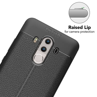 NALIA Leder-Look Hülle kompatibel mit Huawei Mate 10 Pro, Ultra-Slim Silikon Handyhülle Case Cover, Dünne Smartphone Schutzhülle, Etui Handy-Tasche Backcover Bumper, TPU Gummihülle - Schwarz Default Title NALIA Protective Hülle