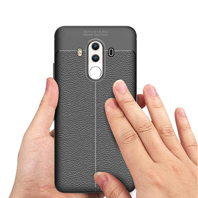 NALIA Leder-Look Hülle kompatibel mit Huawei Mate 10 Pro, Ultra-Slim Silikon Handyhülle Case Cover, Dünne Smartphone Schutzhülle, Etui Handy-Tasche Backcover Bumper, TPU Gummihülle - Schwarz Default Title NALIA Protective Hülle