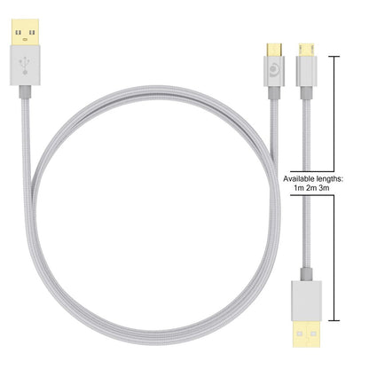 2m Micro USB Kabel von NALIA, Stabiles Sync Handy High Speed Ladekabel Datenkabel