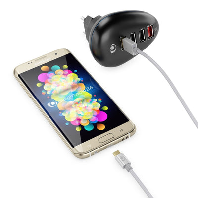 NALIA 1m Micro USB Kabel, Stabiles Nylon umflochtenes Sync Handy High Speed Ladekabel/ Datenkabel kompatibel mit z.B. Android Smartphones, Samsung, Huawei, HTC, LG, Sony, Nokia etc. - Silber Default Title NALIA Ladegerät