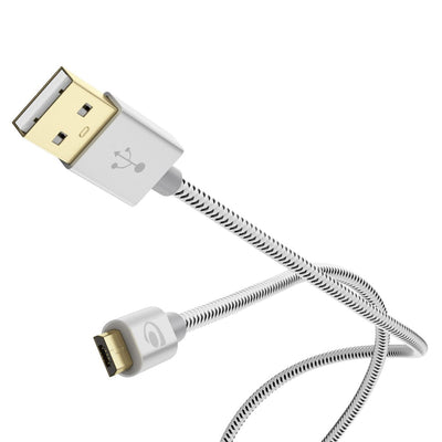 NALIA 1m Micro USB Kabel, Stabiles Nylon umflochtenes Sync Handy High Speed Ladekabel/ Datenkabel kompatibel mit z.B. Android Smartphones, Samsung, Huawei, HTC, LG, Sony, Nokia etc. - Weiß Schwarz NALIA Ladegerät