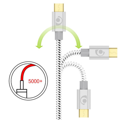NALIA 1m Micro USB Kabel, Stabiles Nylon umflochtenes Sync Handy High Speed Ladekabel/ Datenkabel kompatibel mit z.B. Android Smartphones, Samsung, Huawei, HTC, LG, Sony, Nokia etc. - Weiß Schwarz NALIA Ladegerät