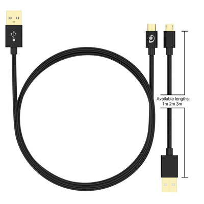 NALIA 1m Micro USB Kabel, Stabiles Nylon umflochtenes Sync Handy High Speed Ladekabel/ Datenkabel für Smartphone, Tablet, etc. (kompatibel mit Samsung, Huawei, HTC, LG, Sony, Nokia etc.) - Schwarz NALIA Ladegerät
