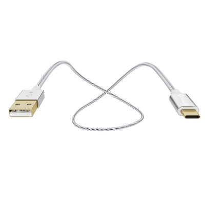 NALIA 2m USB C auf USB 2.0 Kabel, Stabiles Nylon Sync Ladekabel/ Datenkabel für USB 2.0 Typ C Geräte z.B. kompatibel mit Macbook, Chromebook Pixel, Samsung S8, Huawei P10, GoPro etc. - Weiß Schwarz Default Title NALIA Ladegerät