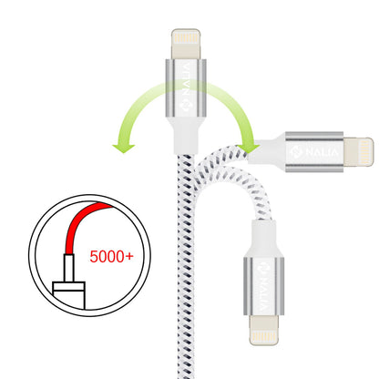 NALIA 2m USB Sync Daten Kabel für iPhone iPad iPod, Ladekabel Nylon Phone Cable