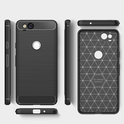 NALIA Silikonhülle für Google Pixel 2 – Rutschfest & Matt – VORTEX (Gebürstete Optik & Carbon Design) – Marke aus Berlin Default Title NALIA Protective Hülle