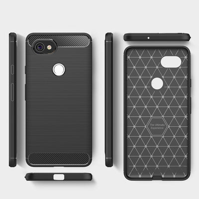 NALIA Silikonhülle für Google Pixel 2 XL – Rutschfest & Matt – VORTEX (Gebürstete Optik & Carbon Design) – Marke aus Berlin Default Title NALIA Protective Hülle