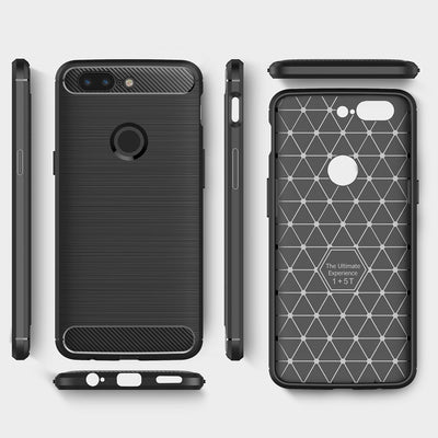 NALIA Silikonhülle für OnePlus 5T – Rutschfest & Matt – VORTEX (Gebürstete Optik & Carbon Design) – Marke aus Berlin Default Title NALIA Protective Hülle