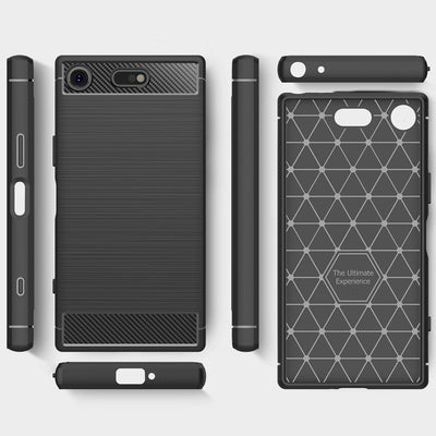 NALIA Silikonhülle für Sony Xperia XZ1 Compact – Rutschfest & Matt – VORTEX (Gebürstete Optik & Carbon Design) – Marke aus Berlin Default Title NALIA Protective Hülle