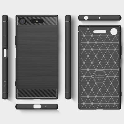 NALIA Silikonhülle für Sony Xperia XZ1 – Rutschfest & Matt – VORTEX (Gebürstete Optik & Carbon Design) – Marke aus Berlin Default Title NALIA Protective Hülle