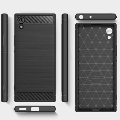 NALIA Silikonhülle für Sony Xperia XA1 – Rutschfest & Matt – VORTEX (Gebürstete Optik & Carbon Design) – Marke aus Berlin Default Title NALIA Protective Hülle