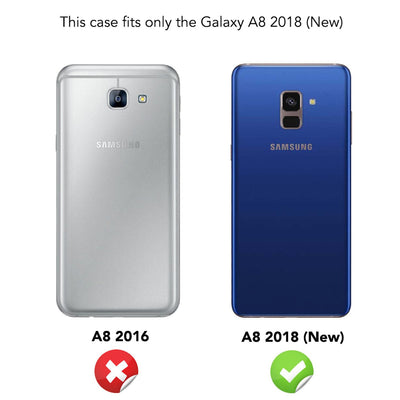 NALIA 2-Pack Display-Schutzglas kompatibel mit Samsung Galaxy A8 (2018), Handy Bildschirm Glas Abdeckung, Dünne Schutz-Folie, Smart-Phone TPU Screen Protector - Kristall-Klar Transparent (schwarz) Default Title NALIA GlasSchutz