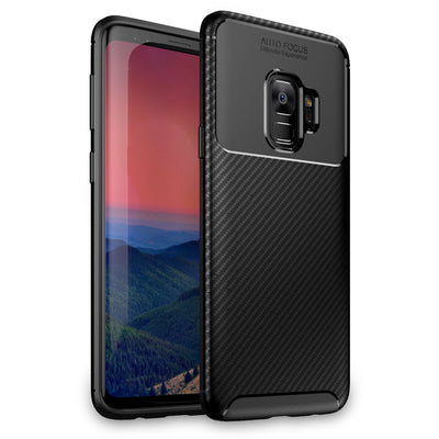 NALIA Silikonhülle für Samsung Galaxy S9 – Rutschfest & Matt – VORTEX (Gebürstete Optik & Carbon Design) – Marke aus Berlin Default Title NALIA Protective Hülle