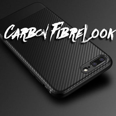 NALIA Silikonhülle für iPhone 7 Plus / 8 Plus – Rutschfest & Matt – VORTEX (Gebürstete Optik & Carbon Design) – Marke aus Berlin Grau NALIA Protective Hülle