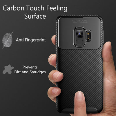 NALIA Silikonhülle für Samsung Galaxy S9 – Rutschfest & Matt – VORTEX (Gebürstete Optik & Carbon Design) – Marke aus Berlin Default Title NALIA Protective Hülle