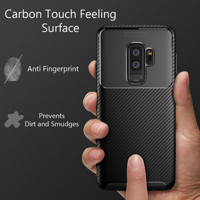 NALIA Silikonhülle für Samsung Galaxy S9 Plus – Rutschfest & Matt – VORTEX (Gebürstete Optik & Carbon Design) – Marke aus Berlin Default Title NALIA Protective Hülle