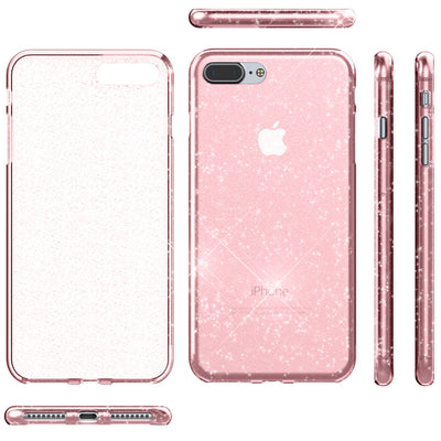 NALIA Glitzerhülle für iPhone 7 Plus / 8 Plus – Funkelndes Silikon Case – DAZZLIN (Transparent & Stoßfest) – Marke aus Berlin Transparent NALIA Transparente Hülle