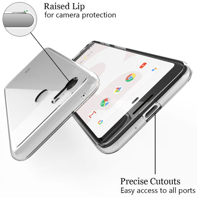 NALIA Transparente Silikonhülle für Google Pixel 3 – Anti-Gelb & Rutschfest – GLAZE (Handyhülle Kristallklar, Schlank & Stoßfest) – Marke aus Berlin Default Title NALIA Transparente Hülle