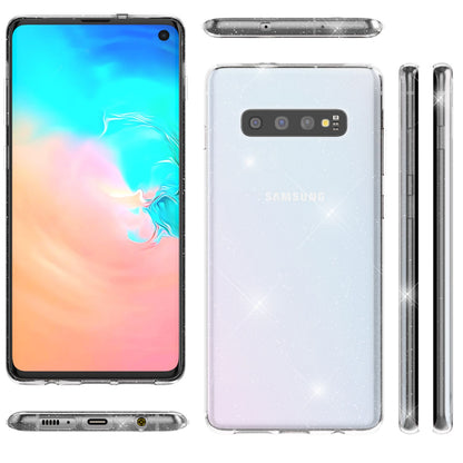 NALIA Glitter Hülle kompatibel mit Samsung Galaxy S10, Glitzer Case Handyhülle Transparent NALIA Transparente Hülle
