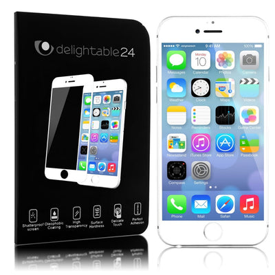 NALIA Schutzglas kompatibel mit iPhone 6 Plus / 6S Plus, Full-Cover Displayschutz Handy-Folie, 9H Härte Glas-Schutzfolie Bildschirm-Abdeckung, Schutz-Film Screen Protector Glass - Transparent (weiß) NALIA GlasSchutz