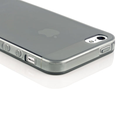 NALIA Handyhülle kompatibel mit iPhone 5 5S SE, Ultra-Slim Silikon Case Cover Schutzhülle Dünn Durchsichtig, Handy-Tasche Telefon-Schale Skin Back-Cover Etui Smart-Phone Bumper - Grau Transparent NALIA SlimFit Hülle