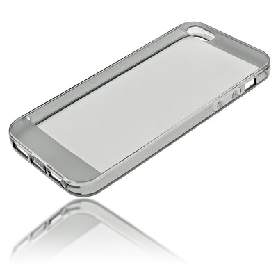 NALIA Handyhülle kompatibel mit iPhone 5 5S SE, Ultra-Slim Silikon Case Cover Schutzhülle Dünn Durchsichtig, Handy-Tasche Telefon-Schale Skin Back-Cover Etui Smart-Phone Bumper - Grau Transparent NALIA SlimFit Hülle