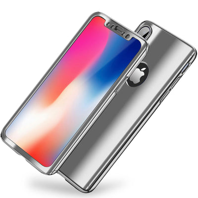NALIA 360 Grad Handyhülle kompatibel mit Apple iPhone XS Max, Full-Cover & Schutzglas vorne hinten Hülle Doppel-Schutz Dünn Ganzkörper Case Etui Handy-Tasche Bumper & Displayschutz Schwarz NALIA GlasSchutz