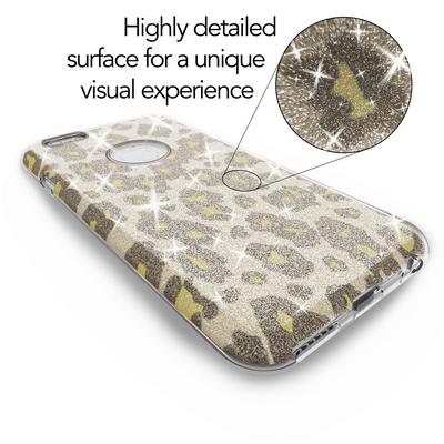 NALIA Handyhülle kompatibel mit iPhone 6 6S, Glitzer Leopard Ultra-Slim Silikon-Case Back-Cover Schutz-Hülle, Glitter Leo Sparkle Handy-Tasche, Dünnes Bling Strass Thin Smart-Phone Etui - Silber Grün Default Title NALIA Protective Hülle