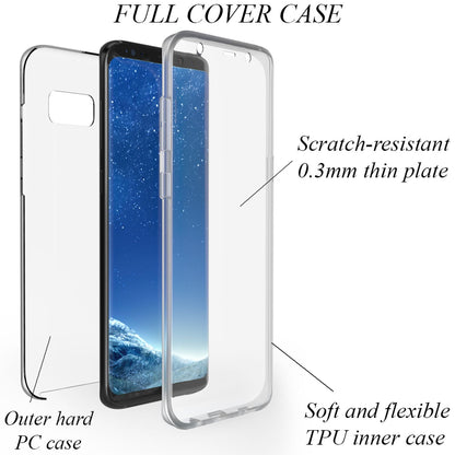 NALIA 360 Grad Handy Hülle für Samsung Galaxy S8 Plus, Full Cover Case Bumper Transparent NALIA Transparente Hülle