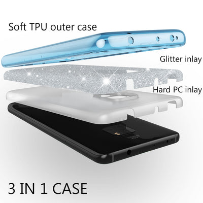 NALIA Glitzerhülle für Huawei Mate 20 – Funkelnder Glitzer-Look & Grip – SHINEPOP (Silikon Case) – Marke aus Berlin Türkis NALIA Protective Hülle