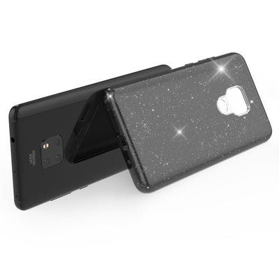 NALIA Glitzerhülle für Huawei Mate 20 – Funkelnder Glitzer-Look & Grip – SHINEPOP (Silikon Case) – Marke aus Berlin Schwarz NALIA Protective Hülle