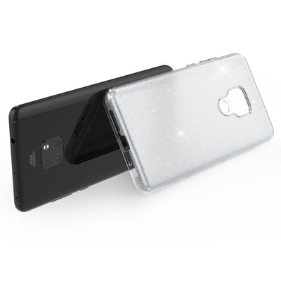 NALIA Glitzerhülle für Huawei Mate 20 – Funkelnder Glitzer-Look & Grip – SHINEPOP (Silikon Case) – Marke aus Berlin Silber NALIA Protective Hülle