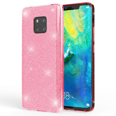 NALIA Glitzerhülle für Huawei Mate 20 Pro – Funkelnder Glitzer-Look & Grip – SHINEPOP (Silikon Case) – Marke aus Berlin Schwarz NALIA Protective Hülle