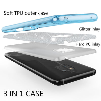 NALIA Glitzerhülle für Huawei Mate 20 Pro – Funkelnder Glitzer-Look & Grip – SHINEPOP (Silikon Case) – Marke aus Berlin Türkis NALIA Protective Hülle