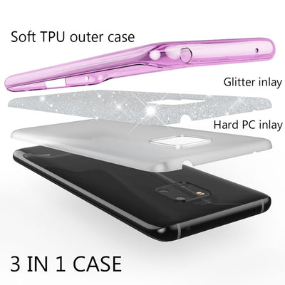 NALIA Glitzerhülle für Huawei Mate 20 Pro – Funkelnder Glitzer-Look & Grip – SHINEPOP (Silikon Case) – Marke aus Berlin Türkis NALIA Protective Hülle