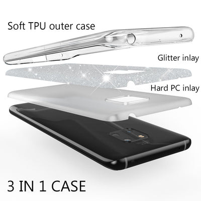 NALIA Glitzerhülle für Huawei Mate 20 Pro – Funkelnder Glitzer-Look & Grip – SHINEPOP (Silikon Case) – Marke aus Berlin Gold NALIA Protective Hülle