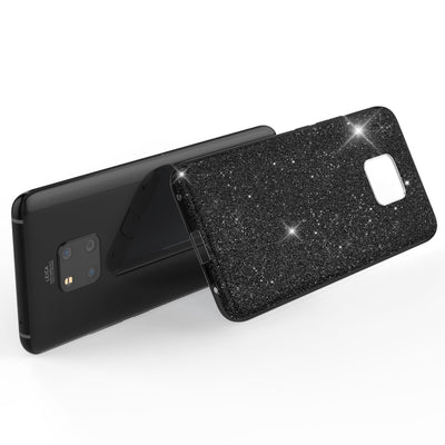 NALIA Glitzerhülle für Huawei Mate 20 Pro – Funkelnder Glitzer-Look & Grip – SHINEPOP (Silikon Case) – Marke aus Berlin Schwarz NALIA Protective Hülle