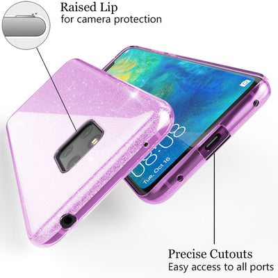 NALIA Glitzerhülle für Huawei Mate 20 Pro – Funkelnder Glitzer-Look & Grip – SHINEPOP (Silikon Case) – Marke aus Berlin Türkis NALIA Protective Hülle