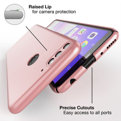 NALIA Handyhülle für Huawei Y7 (2018), Dünne Hard Case Schutz Hülle Slim Cover Rose Gold NALIA SlimFit Hülle