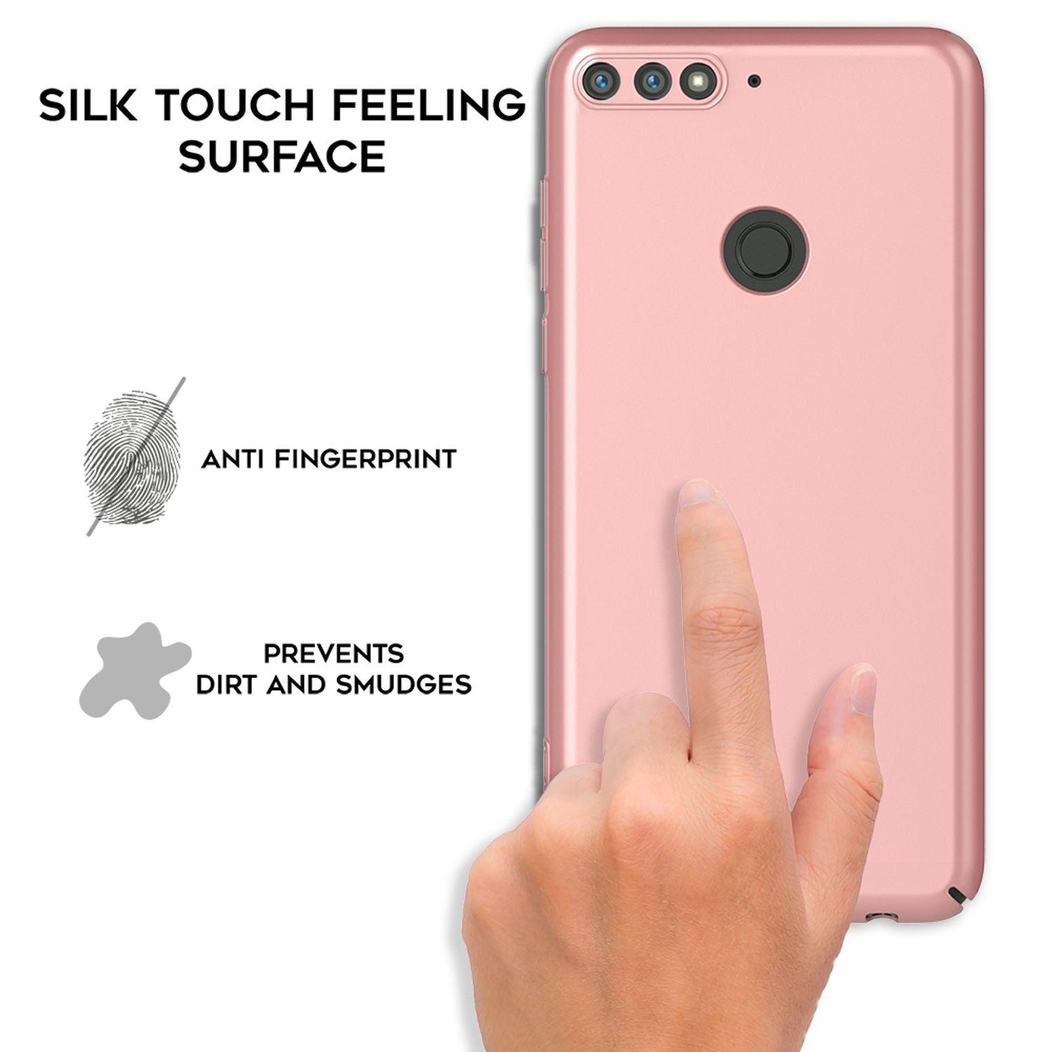 NALIA Handyhülle für Huawei Y7 (2018), Dünne Hard Case Schutz Hülle Slim Cover Rose Gold NALIA SlimFit Hülle