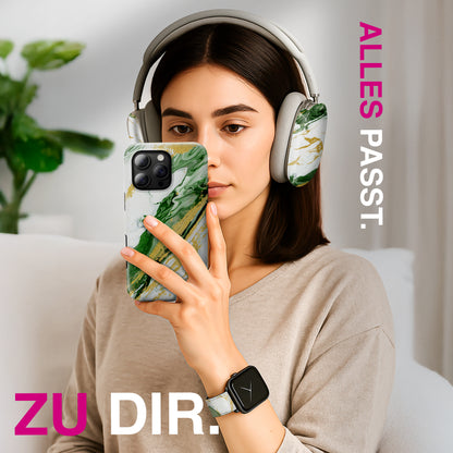 Emerald - Apple Watch Armband 38-41mm & 42 (ab Serie 10) 38-41mm & 42 (ab Serie 10) Matt Schwarz NALIA Kunstleder Armband