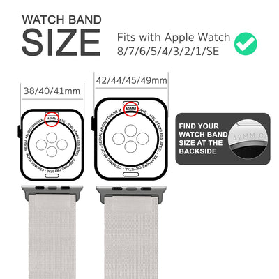 NALIA Smart Watch Armband Alpine Loop Style kompatibel mit Apple Watch Armband Ultra/SE & Series 8/7/6/5/4/3/2/1, 42/44/45/49mm, G-Haken iWatch Outdoor Uhr Band, Nylon Weiß NALIA Textil Armband