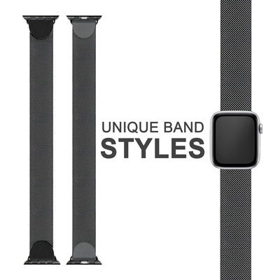 NALIA Milanaise Edelstahl Smart Watch Armband kompatibel mit Apple Watch Armband SE & Series 8/7/6/5/4/3/2/1, 38mm 40mm 41mm, iWatch-Band Magnet-Verschluss, Metall Schwarz NALIA Metall Armband