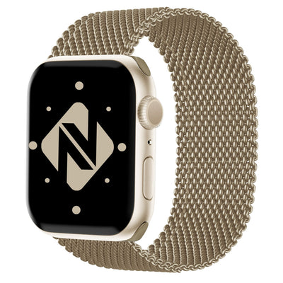 NALIA Milanaise Edelstahl Smart Watch Armband kompatibel mit Apple Watch Armband SE & Series 8/7/6/5/4/3/2/1, 38mm 40mm 41mm, iWatch-Band Magnet-Verschluss, Metall Gold NALIA Metall Armband
