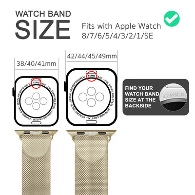 NALIA Milanaise Edelstahl Smart Watch Armband kompatibel mit Apple Watch Armband SE & Series 8/7/6/5/4/3/2/1, 38mm 40mm 41mm, iWatch-Band Magnet-Verschluss, Metall Gold NALIA Metall Armband